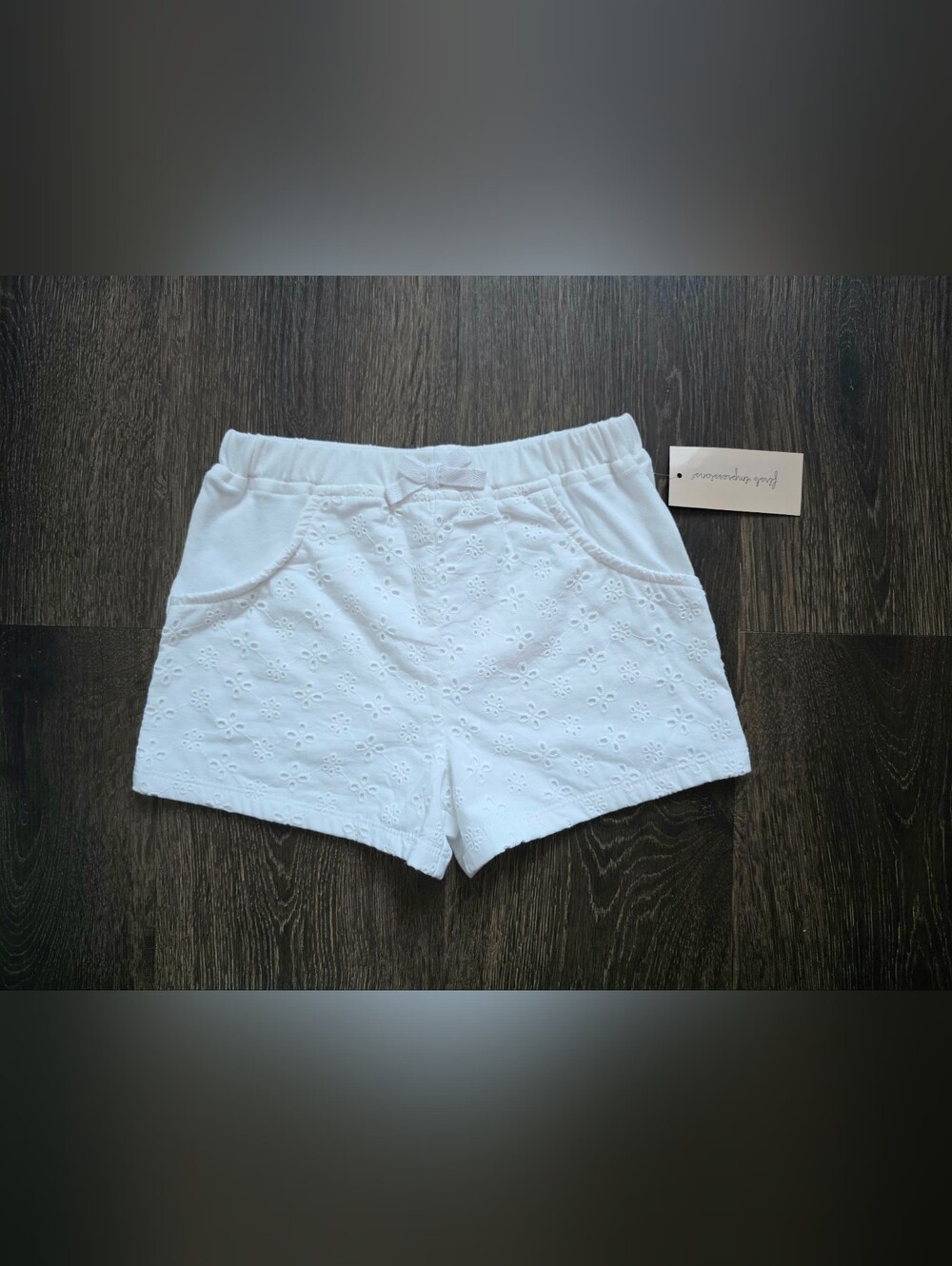 First Impressions white eyelet shorts